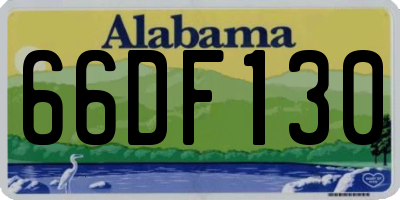 AL license plate 66DF130