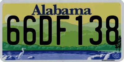 AL license plate 66DF138