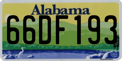 AL license plate 66DF193