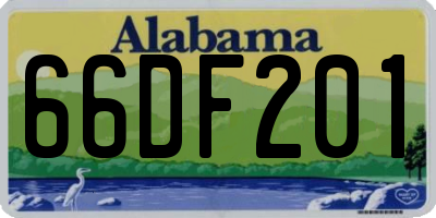 AL license plate 66DF201