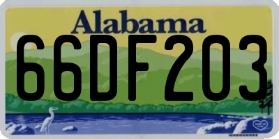 AL license plate 66DF203