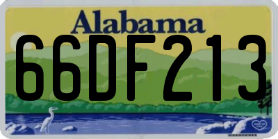 AL license plate 66DF213