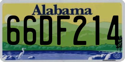 AL license plate 66DF214
