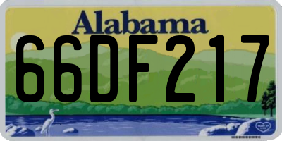 AL license plate 66DF217
