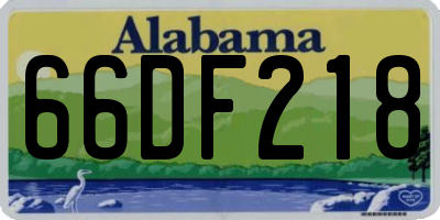 AL license plate 66DF218