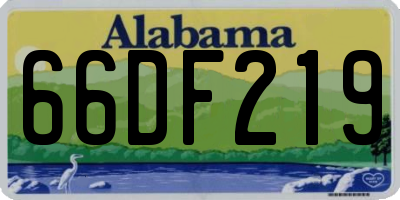 AL license plate 66DF219