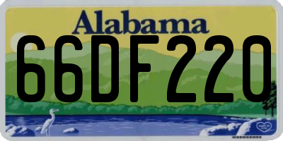 AL license plate 66DF220