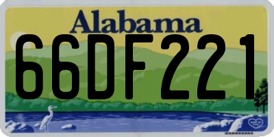 AL license plate 66DF221