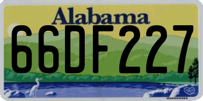AL license plate 66DF227