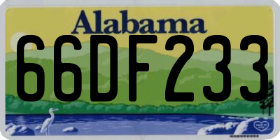 AL license plate 66DF233
