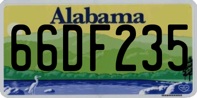 AL license plate 66DF235