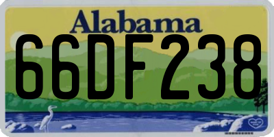 AL license plate 66DF238
