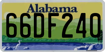 AL license plate 66DF240
