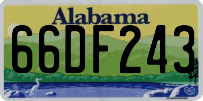 AL license plate 66DF243
