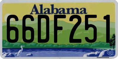 AL license plate 66DF251