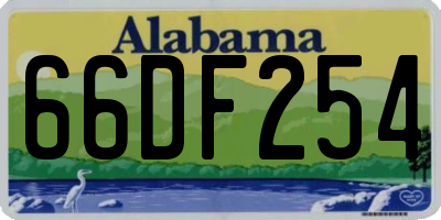 AL license plate 66DF254