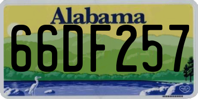 AL license plate 66DF257