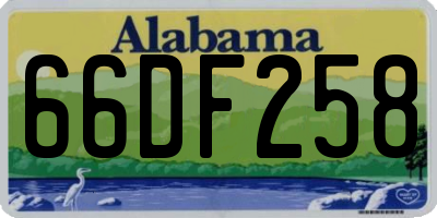 AL license plate 66DF258