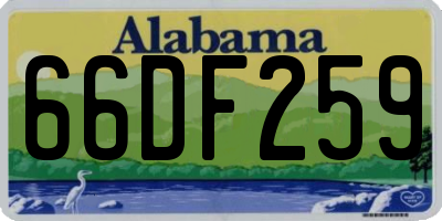 AL license plate 66DF259