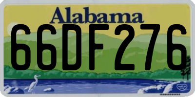 AL license plate 66DF276