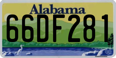 AL license plate 66DF281