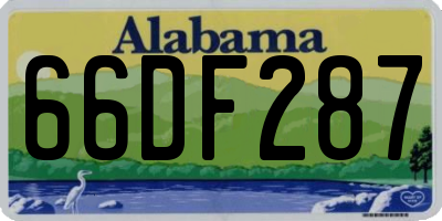 AL license plate 66DF287