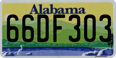 AL license plate 66DF303
