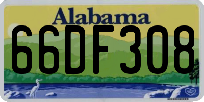 AL license plate 66DF308