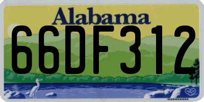 AL license plate 66DF312