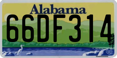 AL license plate 66DF314