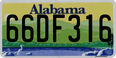 AL license plate 66DF316
