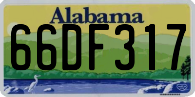 AL license plate 66DF317
