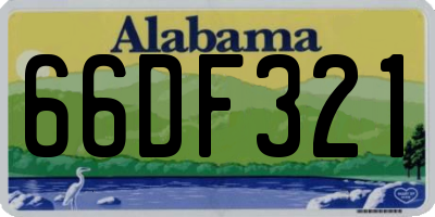 AL license plate 66DF321