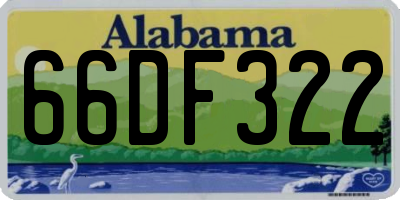 AL license plate 66DF322