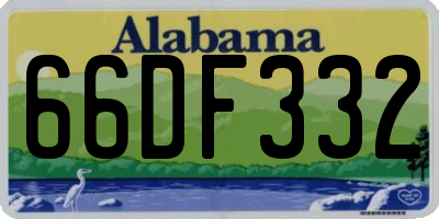 AL license plate 66DF332