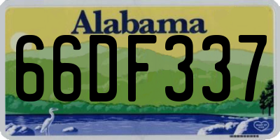 AL license plate 66DF337