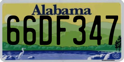 AL license plate 66DF347
