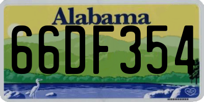 AL license plate 66DF354