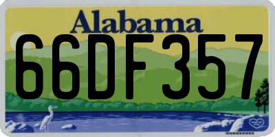 AL license plate 66DF357