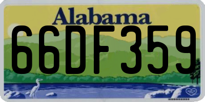 AL license plate 66DF359