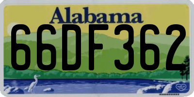 AL license plate 66DF362