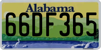 AL license plate 66DF365