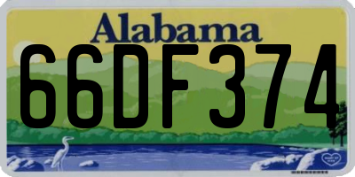 AL license plate 66DF374