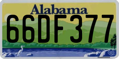 AL license plate 66DF377