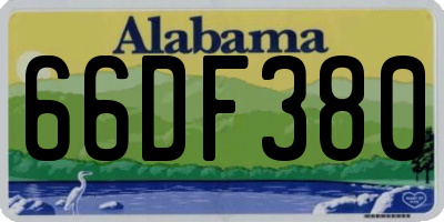 AL license plate 66DF380