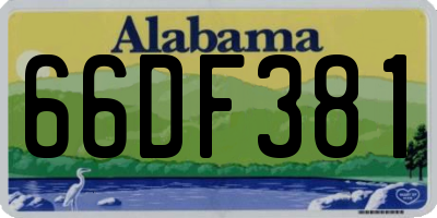 AL license plate 66DF381