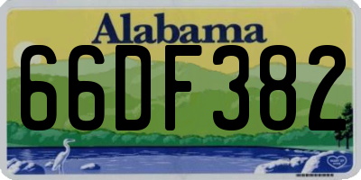 AL license plate 66DF382