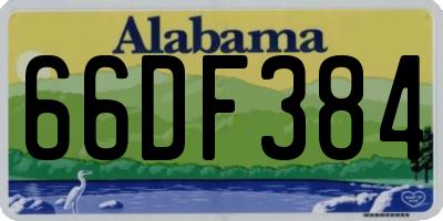 AL license plate 66DF384