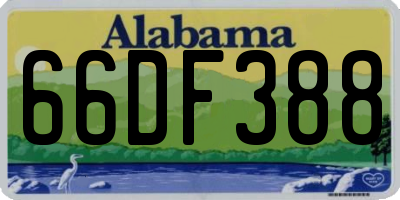 AL license plate 66DF388