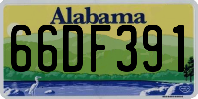 AL license plate 66DF391